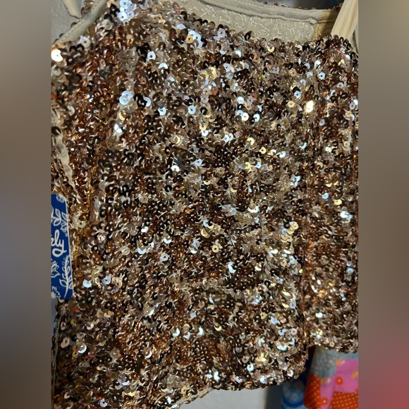 NWT Free People Hey Girl Sequin Cami Champagne size Small - Picture 15 of 16